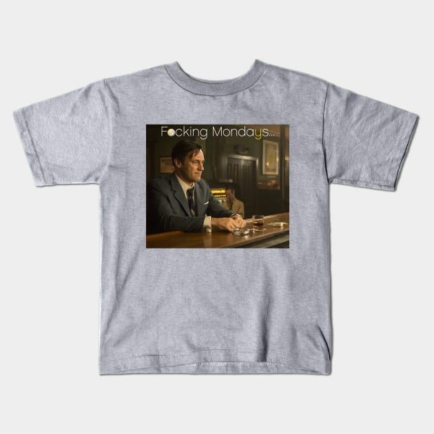 Sad Jon Hamm Yule Kids T-Shirt by WinnonaPartners